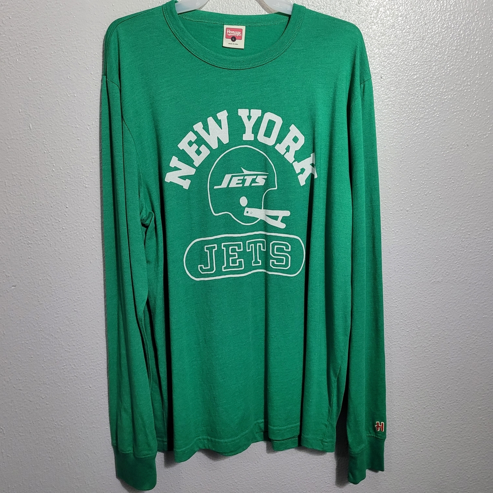 HOMAGE Green Crew Neck Long Sleeve Shirt